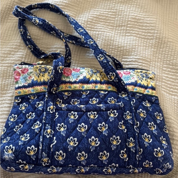 Vintage Vera Bradley Floral Quilted purse - Blue and Yellow - Picture 2 of 6
